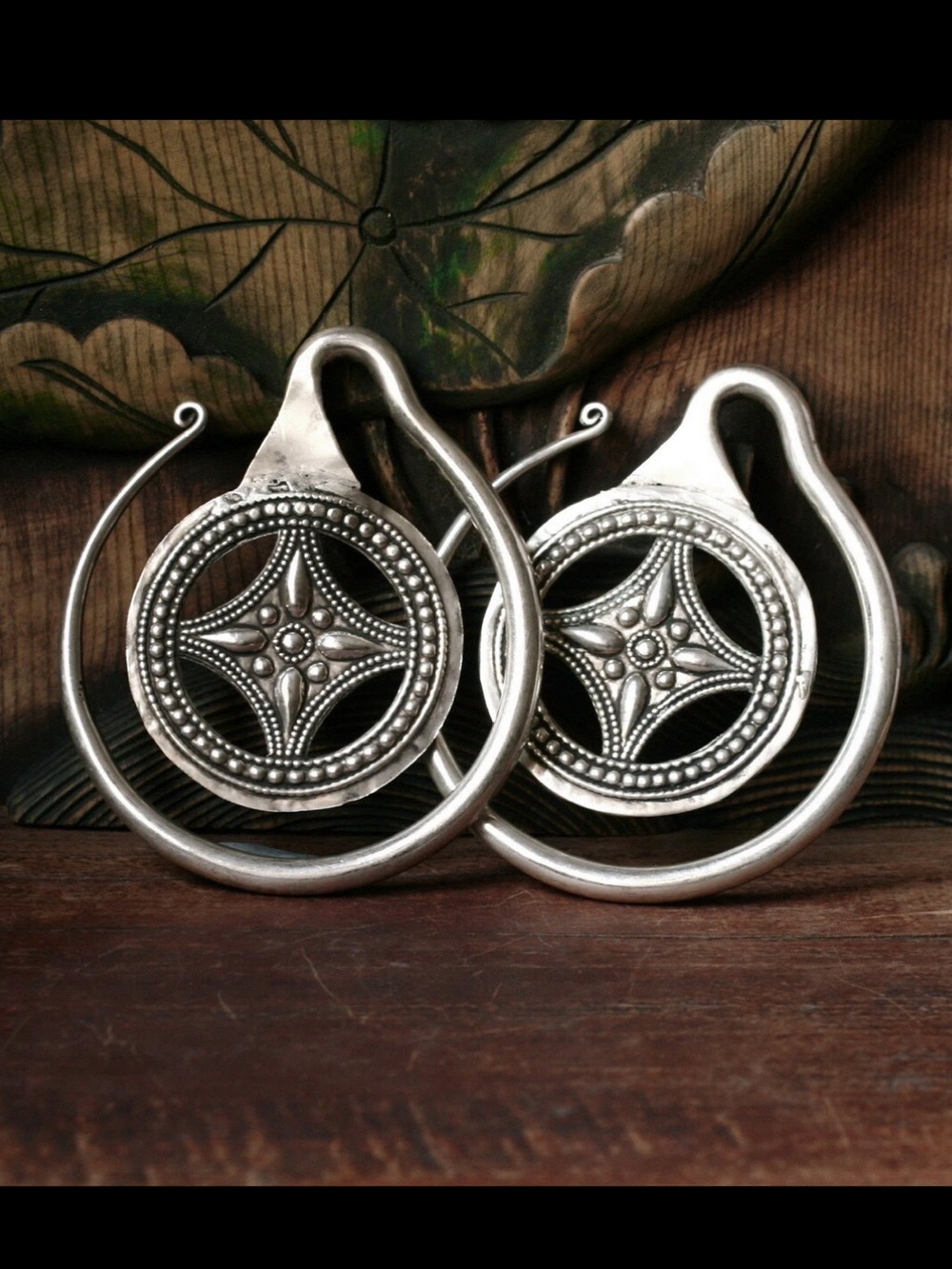 Miao Silver Handmade Earrings Ear Weights Hangers New